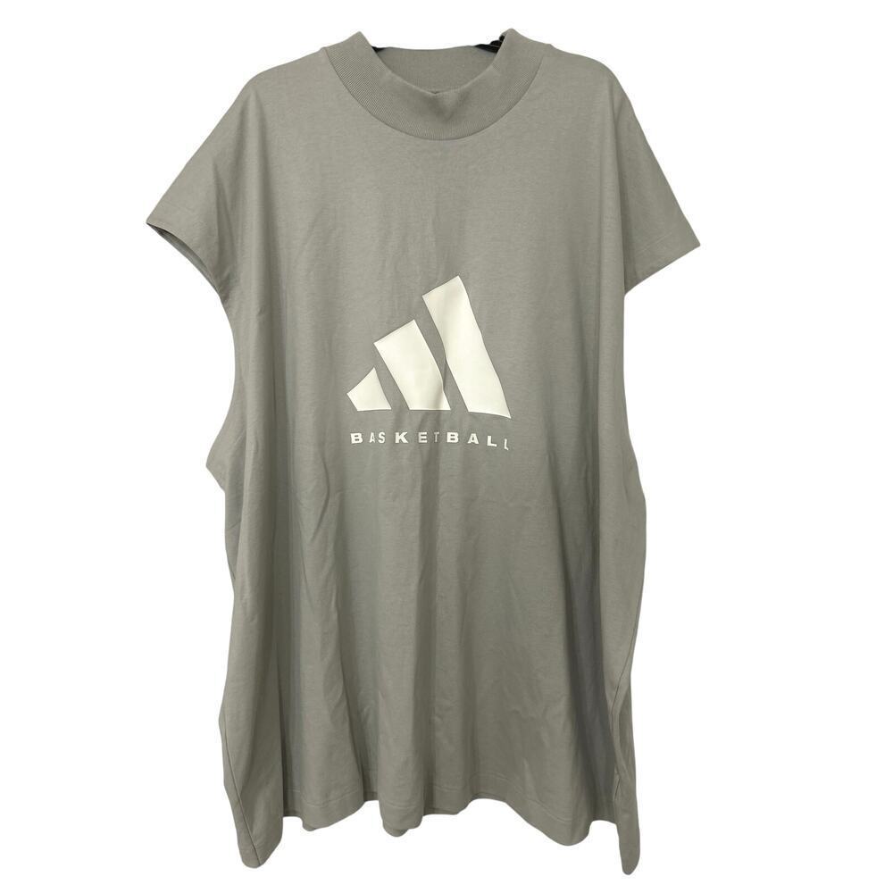 Adidas Basketball One Gray Oversized Sleeveless T Shirt Cotton Size 2X - Picture 3 of 16